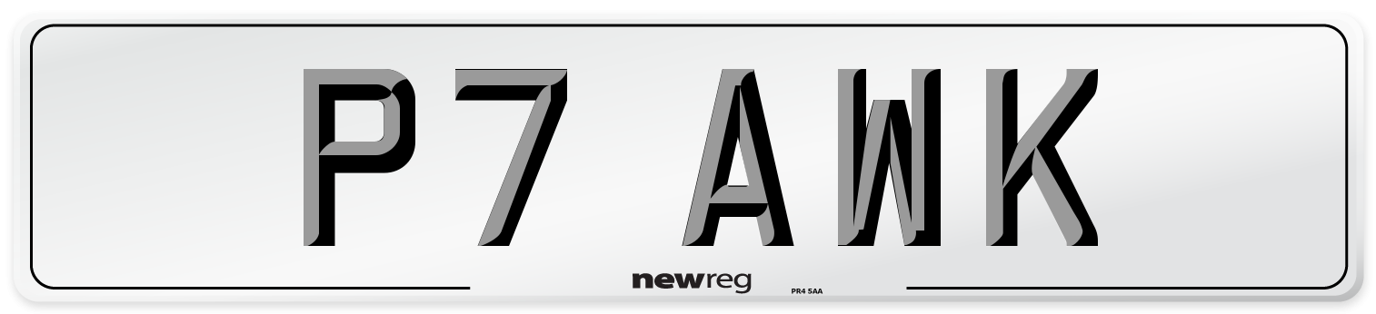 P7 AWK Number Plate from New Reg